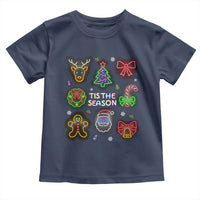 Funny Christmas Toddler T Shirt Tis The Season Neon Lights Santa Gingerbread
