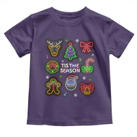 Funny Christmas Toddler T Shirt Tis The Season Neon Lights Santa Gingerbread