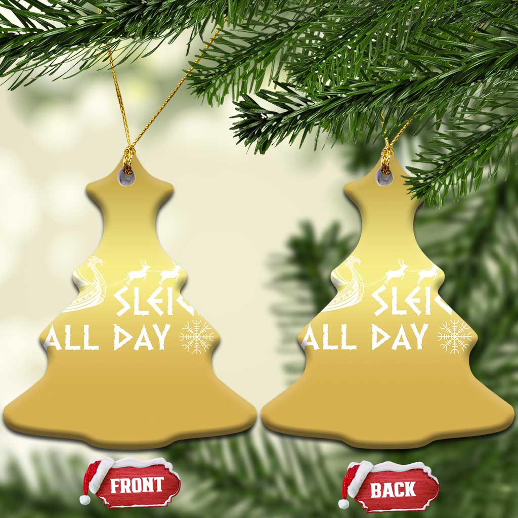 Xmas Viking Christmas Ornament Sleigh All Day Reindeers Longships - Wonder Print Shop