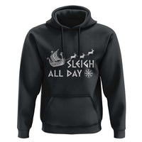 Christmas Viking Hoodie Sleigh All Day Reindeers Longships