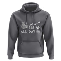 Christmas Viking Hoodie Sleigh All Day Reindeers Longships