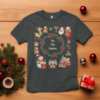 Retro Vintage Christmas T Shirt Tis The Season Santa Hat Xmas Wrealth - Wonder Print Shop