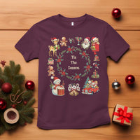 Retro Vintage Christmas T Shirt Tis The Season Santa Hat Xmas Wrealth - Wonder Print Shop