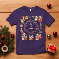 Retro Vintage Christmas T Shirt Tis The Season Santa Hat Xmas Wrealth - Wonder Print Shop