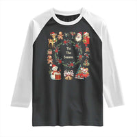 Retro Vintage Christmas Raglan Shirt Tis The Season Santa Hat Xmas Wrealth - Wonder Print Shop