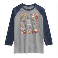 Retro Vintage Christmas Raglan Shirt Tis The Season Santa Hat Xmas Wrealth - Wonder Print Shop