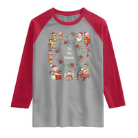 Retro Vintage Christmas Raglan Shirt Tis The Season Santa Hat Xmas Wrealth - Wonder Print Shop