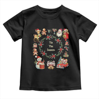 Retro Vintage Christmas Toddler T Shirt Tis The Season Santa Hat Xmas Wrealth