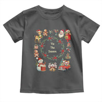 Retro Vintage Christmas Toddler T Shirt Tis The Season Santa Hat Xmas Wrealth