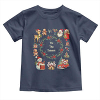 Retro Vintage Christmas Toddler T Shirt Tis The Season Santa Hat Xmas Wrealth