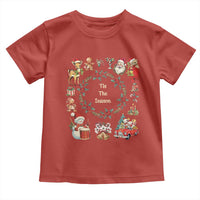 Retro Vintage Christmas Toddler T Shirt Tis The Season Santa Hat Xmas Wrealth