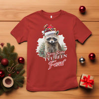 Funny Christmas Racoon T Shirt Sorry Santa I've Been Feral Trash Panda - Wonder Print Shop