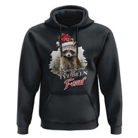 Funny Christmas Racoon Hoodie Sorry Santa I've Been Feral Trash Panda