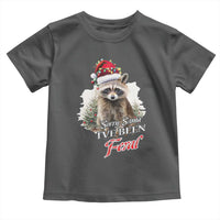 Funny Christmas Racoon Toddler T Shirt Sorry Santa I've Been Feral Trash Panda