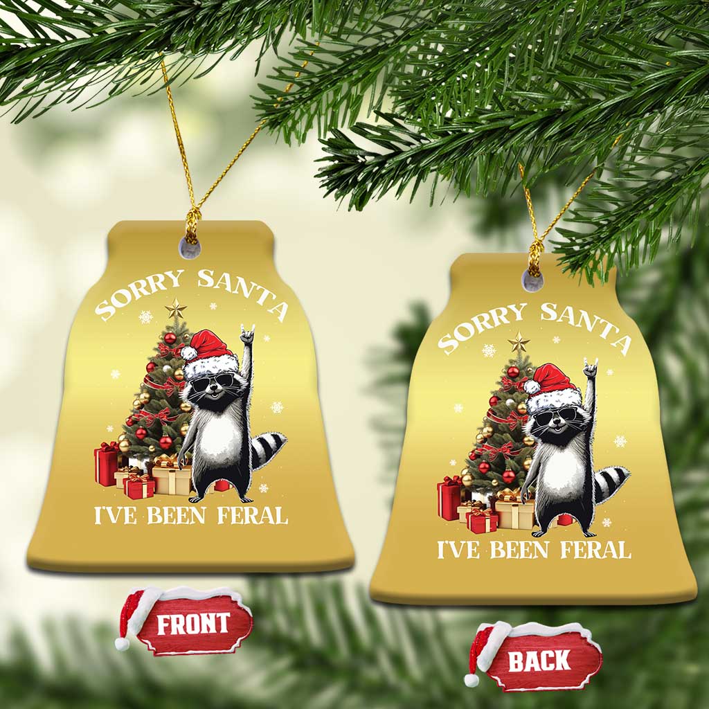 Funny Xmas Racoon Christmas Ornament Sorry Santa I've Been Feral Xmas Hat - Wonder Print Shop