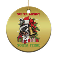 Funny Xmas Racoon Christmas Ornament Sorta Merry Sorta Feral Xmas Wreath - Wonder Print Shop