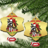 Funny Xmas Racoon Christmas Ornament Sorta Merry Sorta Feral Xmas Wreath - Wonder Print Shop