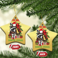 Funny Xmas Racoon Christmas Ornament Sorta Merry Sorta Feral Xmas Wreath - Wonder Print Shop