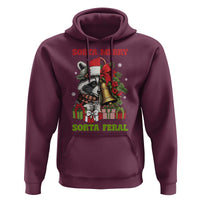 Funny Christmas Racoon Hoodie Sorta Merry Sorta Feral Xmas Wreath