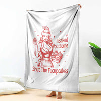 Funny Christmas Baking Throw Blanket I Baked You Some Shut The Fucupcakes Vintage Santa Hat - Wonder Print Shop