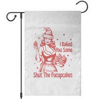 Funny Christmas Baking Garden Flag I Baked You Some Shut The Fucupcakes Vintage Santa Hat - Wonder Print Shop