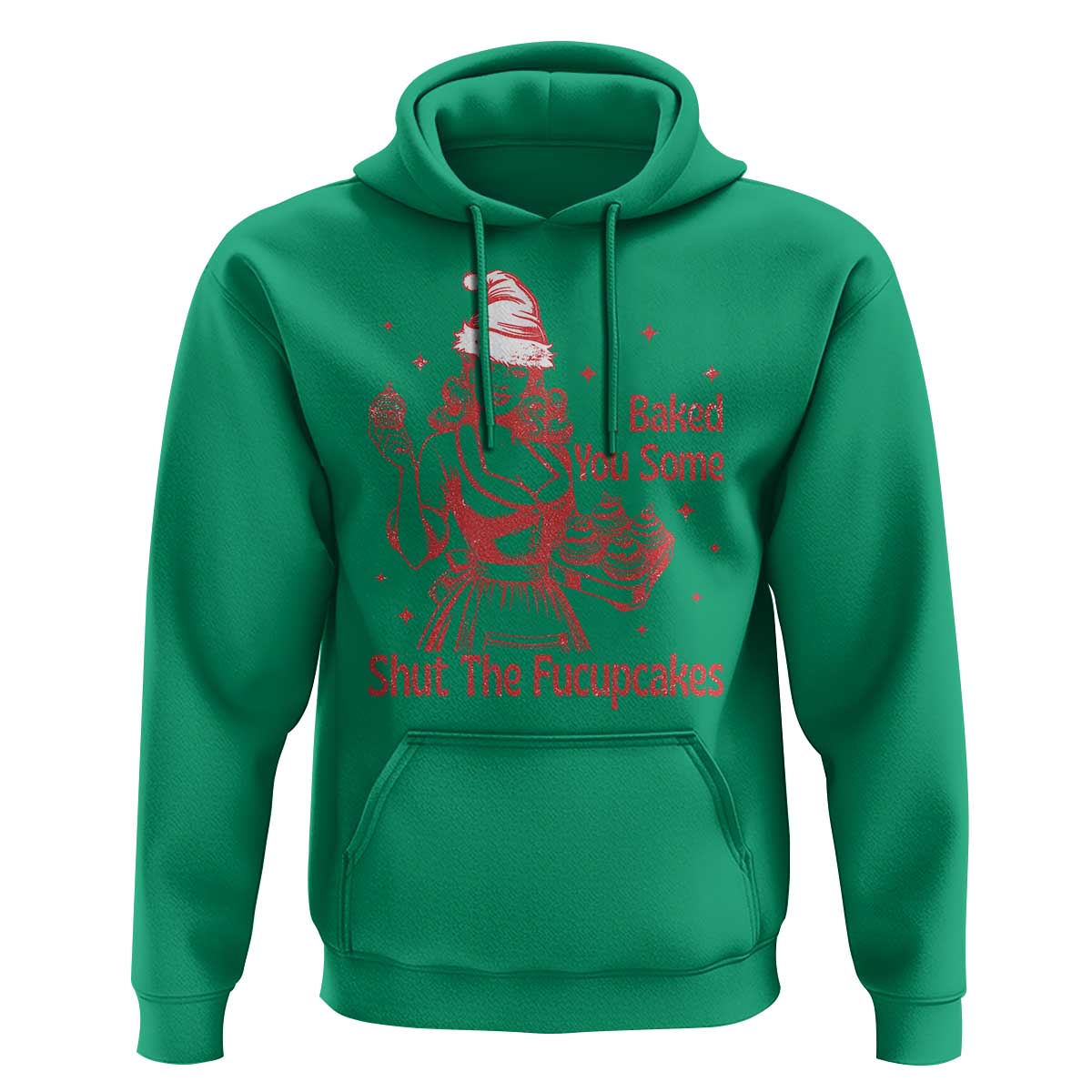 Funny Christmas Baking Hoodie I Baked You Some Shut The Fucupcakes Vintage Santa Hat