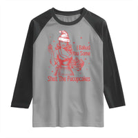 Funny Christmas Baking Raglan Shirt I Baked You Some Shut The Fucupcakes Vintage Santa Hat - Wonder Print Shop