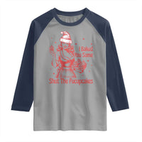 Funny Christmas Baking Raglan Shirt I Baked You Some Shut The Fucupcakes Vintage Santa Hat - Wonder Print Shop