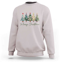 Merry Christmas Coquette Xmas Tree Sweatshirt Cute Pink Bow - Wonder Print Shop