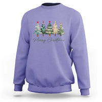 Merry Christmas Coquette Xmas Tree Sweatshirt Cute Pink Bow - Wonder Print Shop