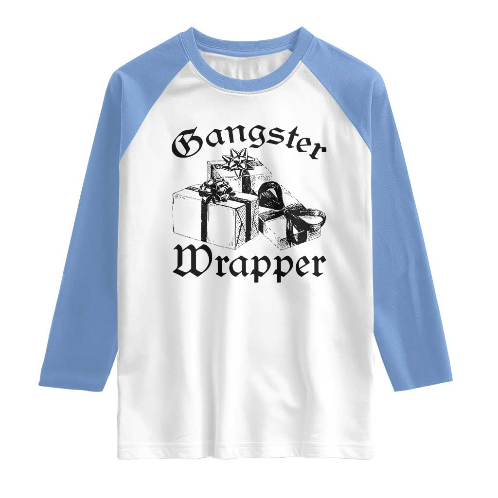 Funny Christmas Raglan Shirt Gangster Wrapper Vintage Presents Gift - Wonder Print Shop