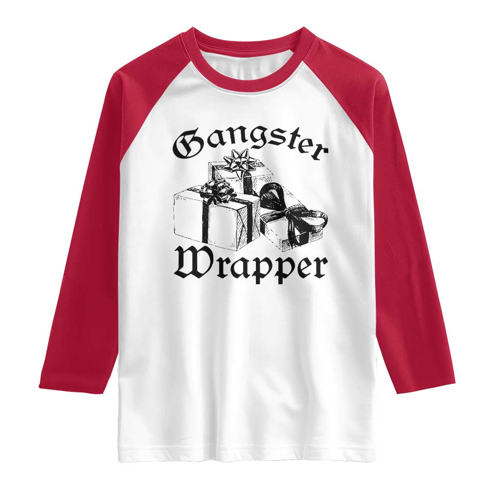 Funny Christmas Raglan Shirt Gangster Wrapper Vintage Presents Gift - Wonder Print Shop