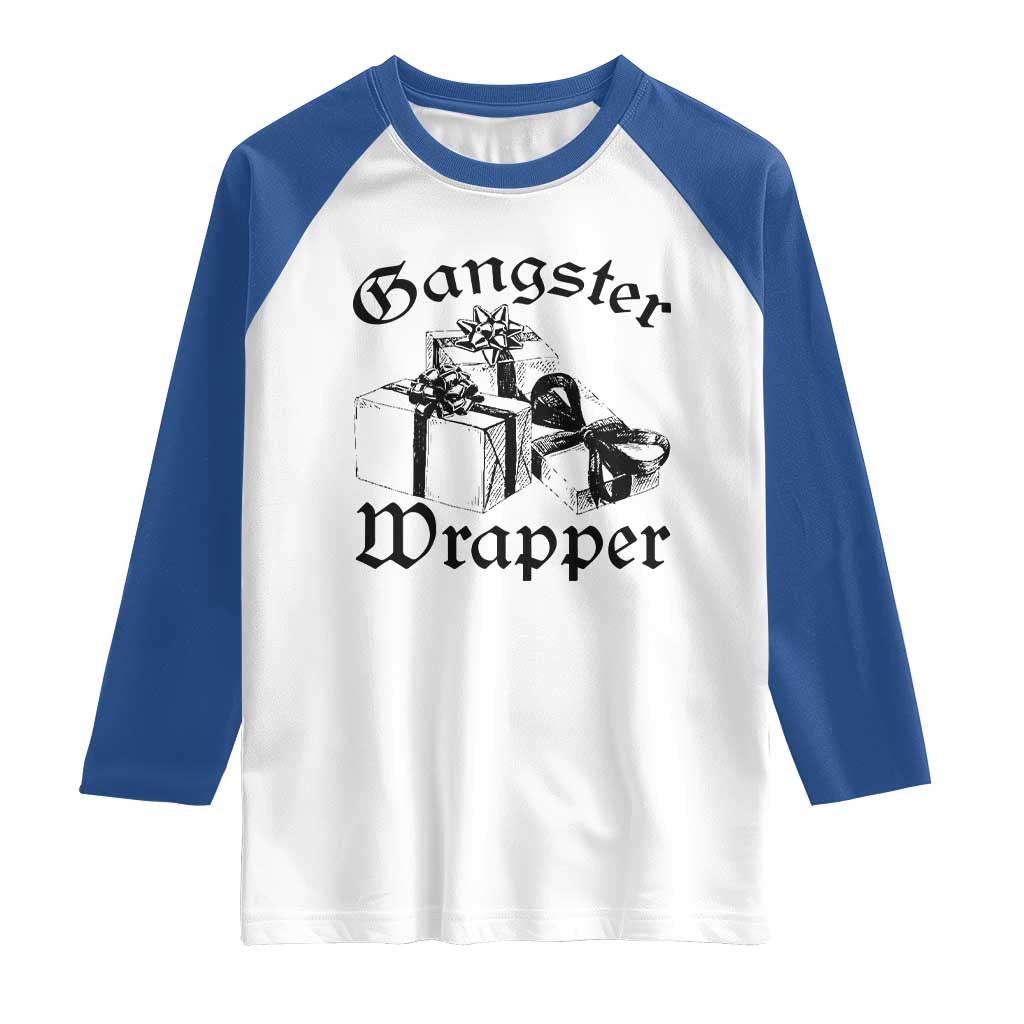 Funny Christmas Raglan Shirt Gangster Wrapper Vintage Presents Gift - Wonder Print Shop