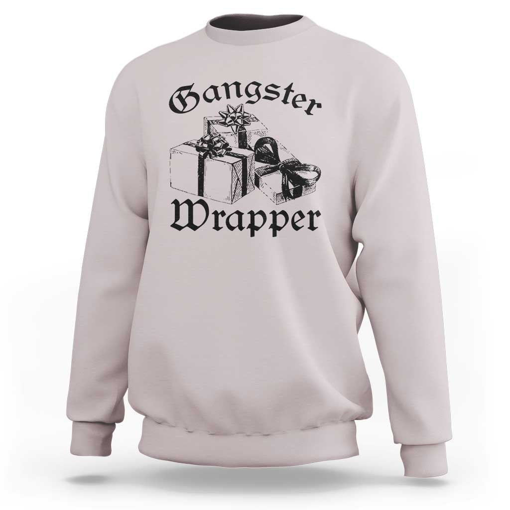 Funny Christmas Sweatshirt Gangster Wrapper Vintage Presents Gift - Wonder Print Shop