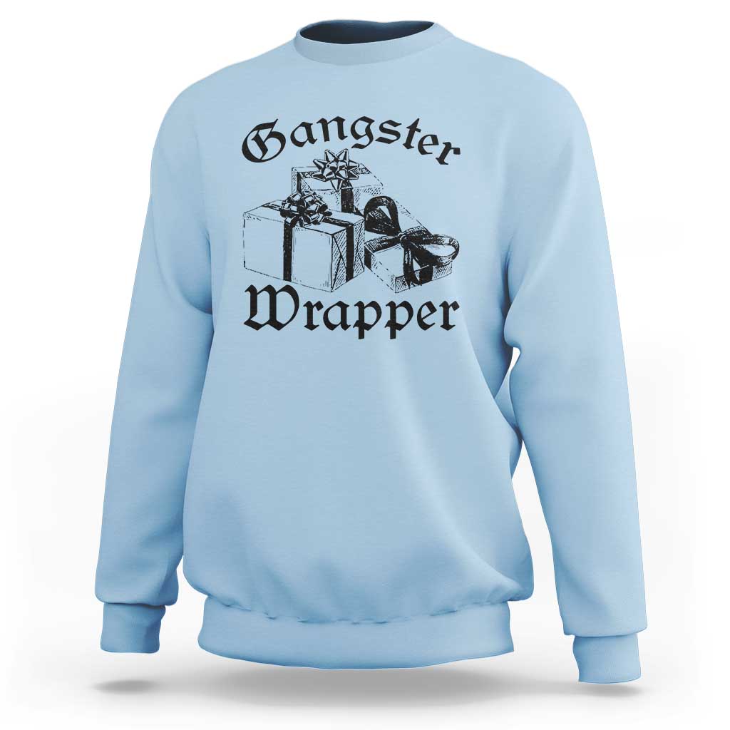 Funny Christmas Sweatshirt Gangster Wrapper Vintage Presents Gift - Wonder Print Shop