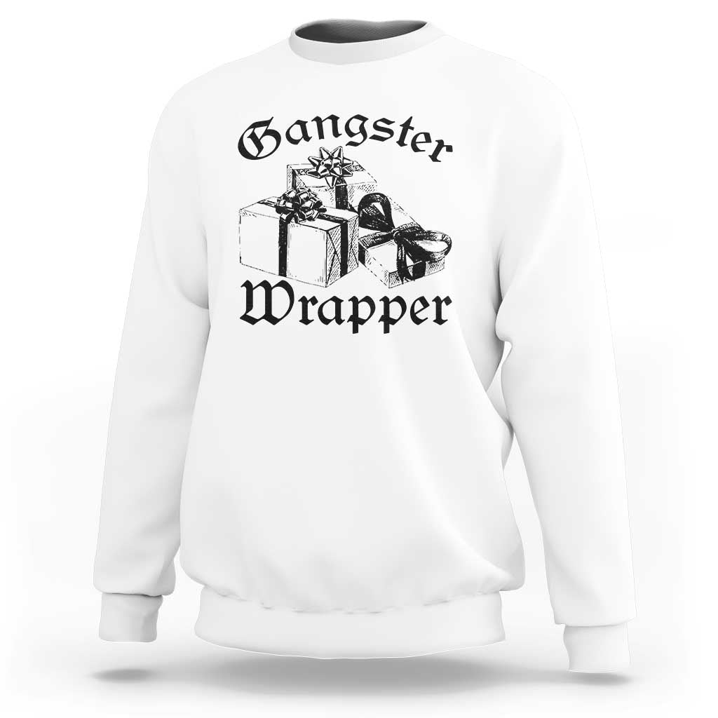 Funny Christmas Sweatshirt Gangster Wrapper Vintage Presents Gift - Wonder Print Shop