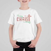 Christian Christmas T Shirt For Kid Merry Christmas Cross Faith - Wonder Print Shop