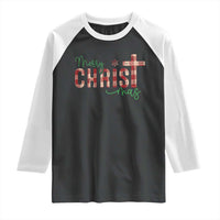 Christian Christmas Raglan Shirt Merry Christmas Cross Faith - Wonder Print Shop