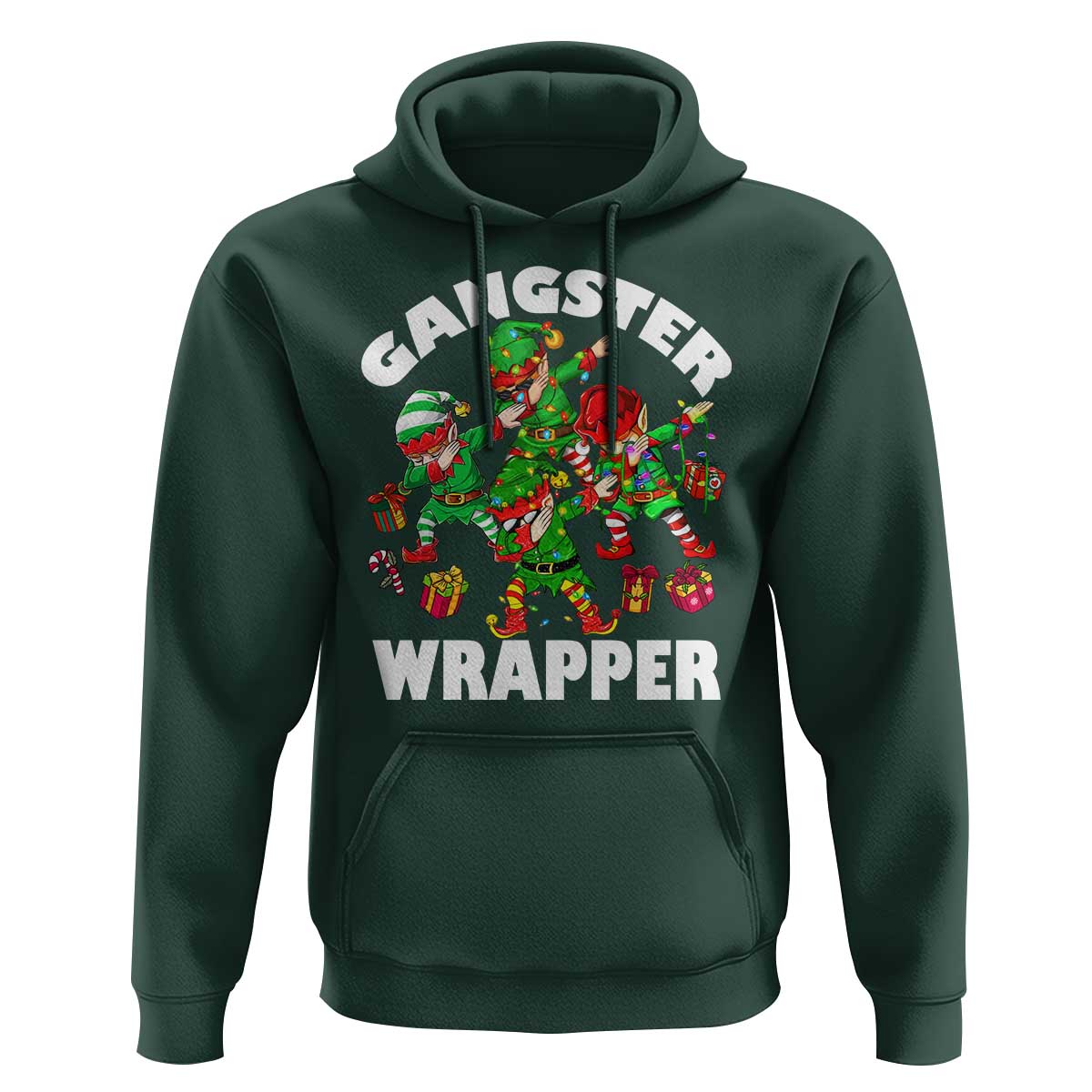Funny Gangster Wrapper Hoodie Christmas Gangsta Elf Crew Presents
