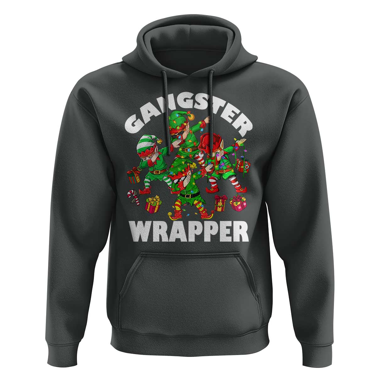 Funny Gangster Wrapper Hoodie Christmas Gangsta Elf Crew Presents