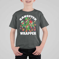 Funny Gangster Wrapper T Shirt For Kid Christmas Gangsta Elf Crew Presents - Wonder Print Shop