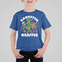 Funny Gangster Wrapper T Shirt For Kid Christmas Gangsta Elf Crew Presents - Wonder Print Shop