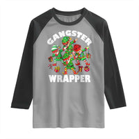 Funny Gangster Wrapper Raglan Shirt Christmas Gangsta Elf Crew Presents - Wonder Print Shop