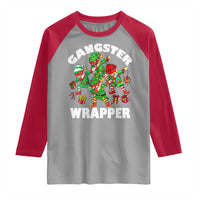 Funny Gangster Wrapper Raglan Shirt Christmas Gangsta Elf Crew Presents - Wonder Print Shop
