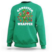 Funny Gangster Wrapper Sweatshirt Christmas Gangsta Elf Crew Presents - Wonder Print Shop