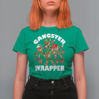 Funny Gangster Wrapper T Shirt For Women Christmas Gangsta Elf Crew Presents - Wonder Print Shop