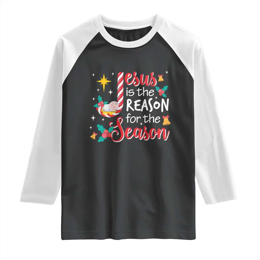 Jesus Is The Reason For The Season Raglan Shirt Christmas Jolly Bell - Wonder Print Shop