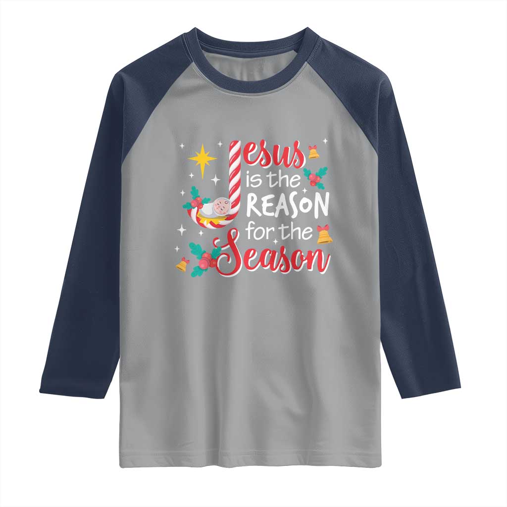 Jesus Is The Reason For The Season Raglan Shirt Christmas Jolly Bell - Wonder Print Shop