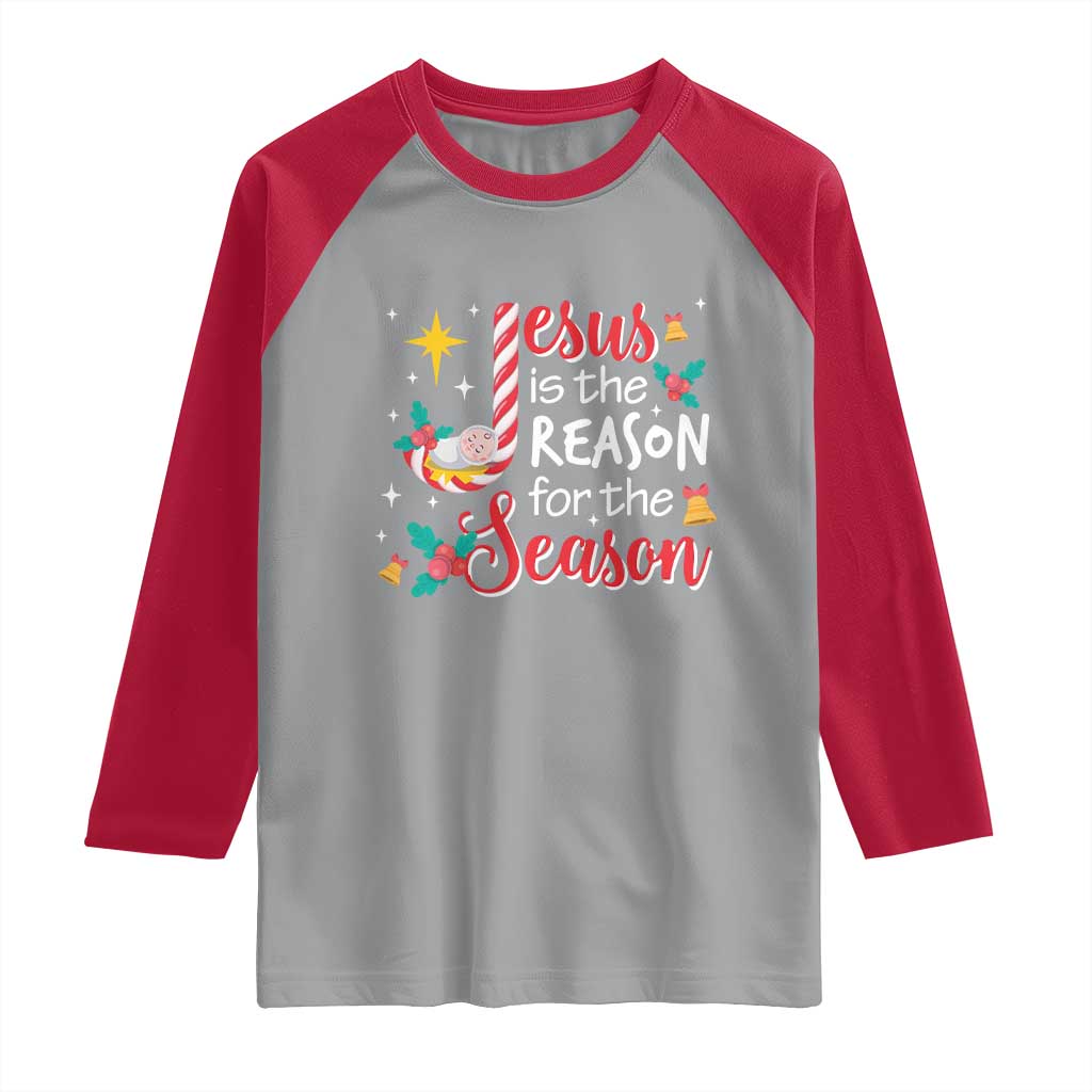 Jesus Is The Reason For The Season Raglan Shirt Christmas Jolly Bell - Wonder Print Shop