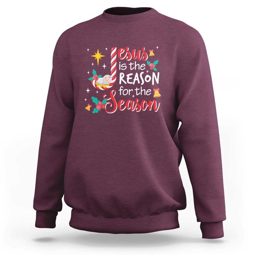 Jesus Is The Reason For The Season Sweatshirt Christmas Jolly Bell - Wonder Print Shop